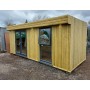 14 m² fitted container with solid wood cladding